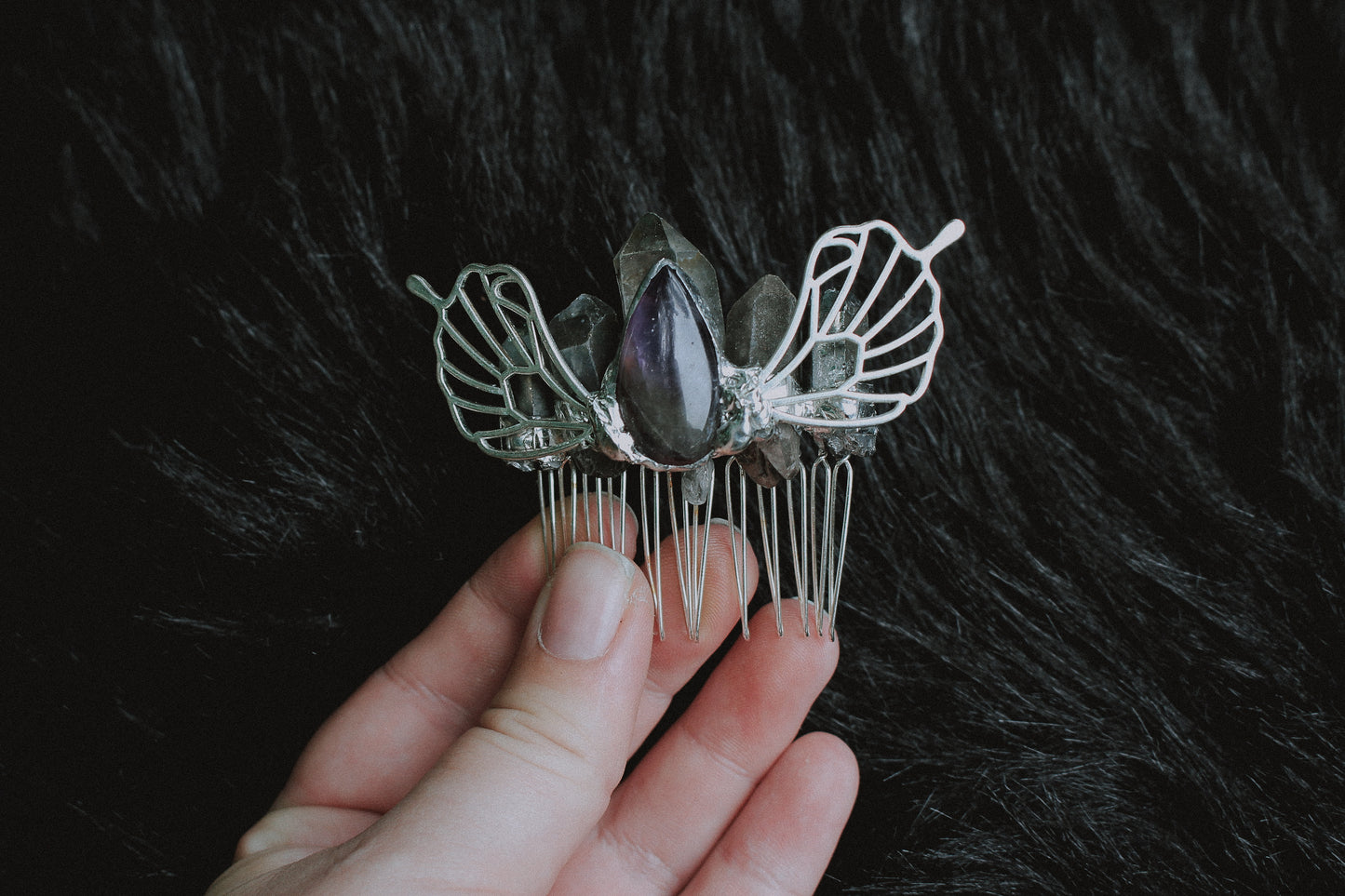 Amethyst Fae Hair Comb