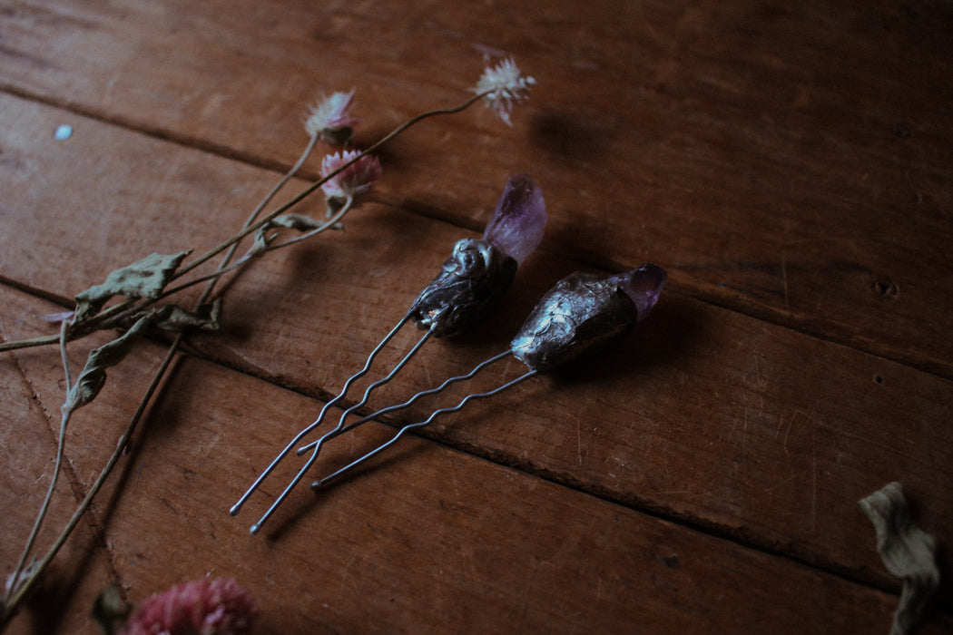 Amethyst Hair Pin