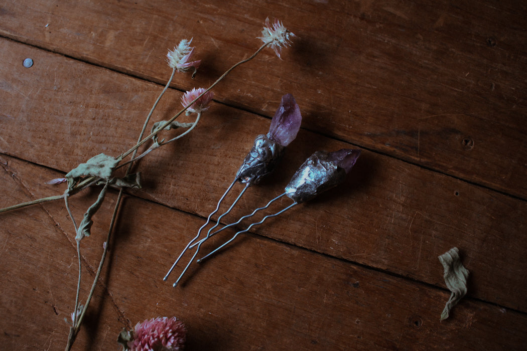 Amethyst Hair Pin