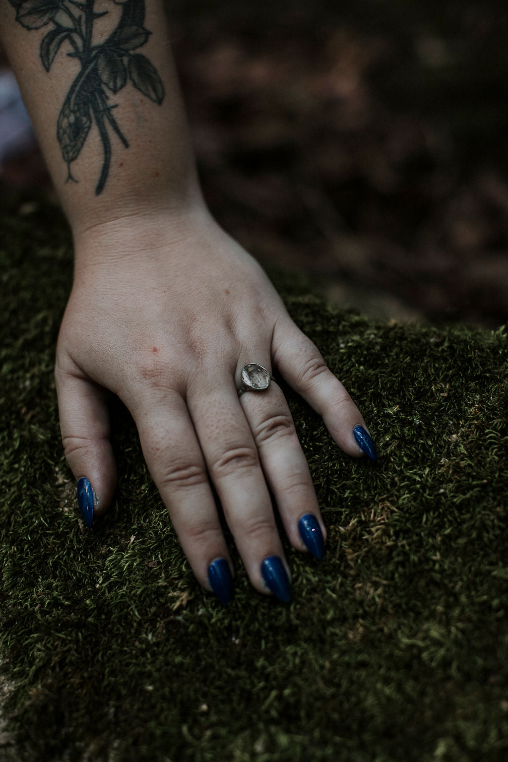 Herkimer Diamond Pebble Ring