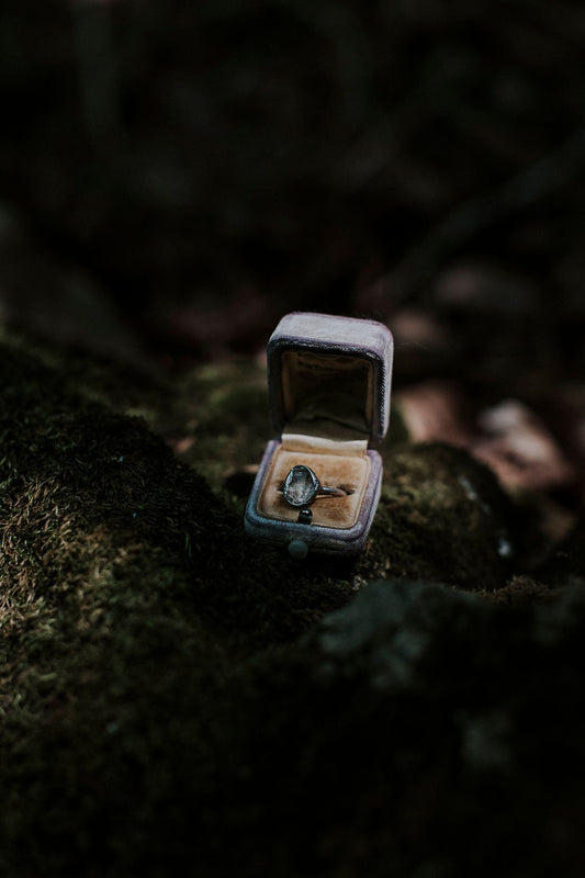 Herkimer Diamond Pebble Ring