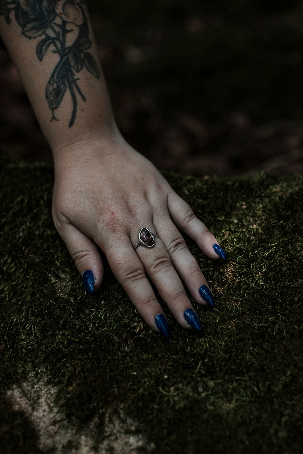 Garnet Pebble Ring
