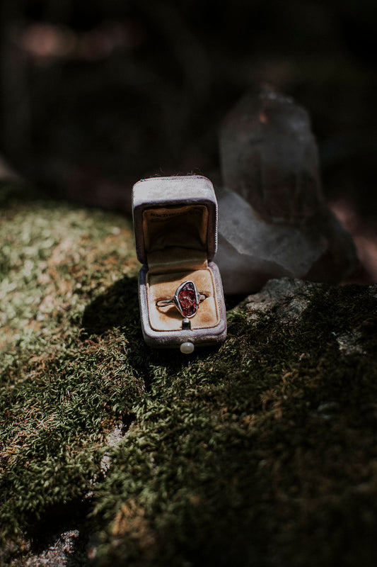 Garnet Pebble Ring