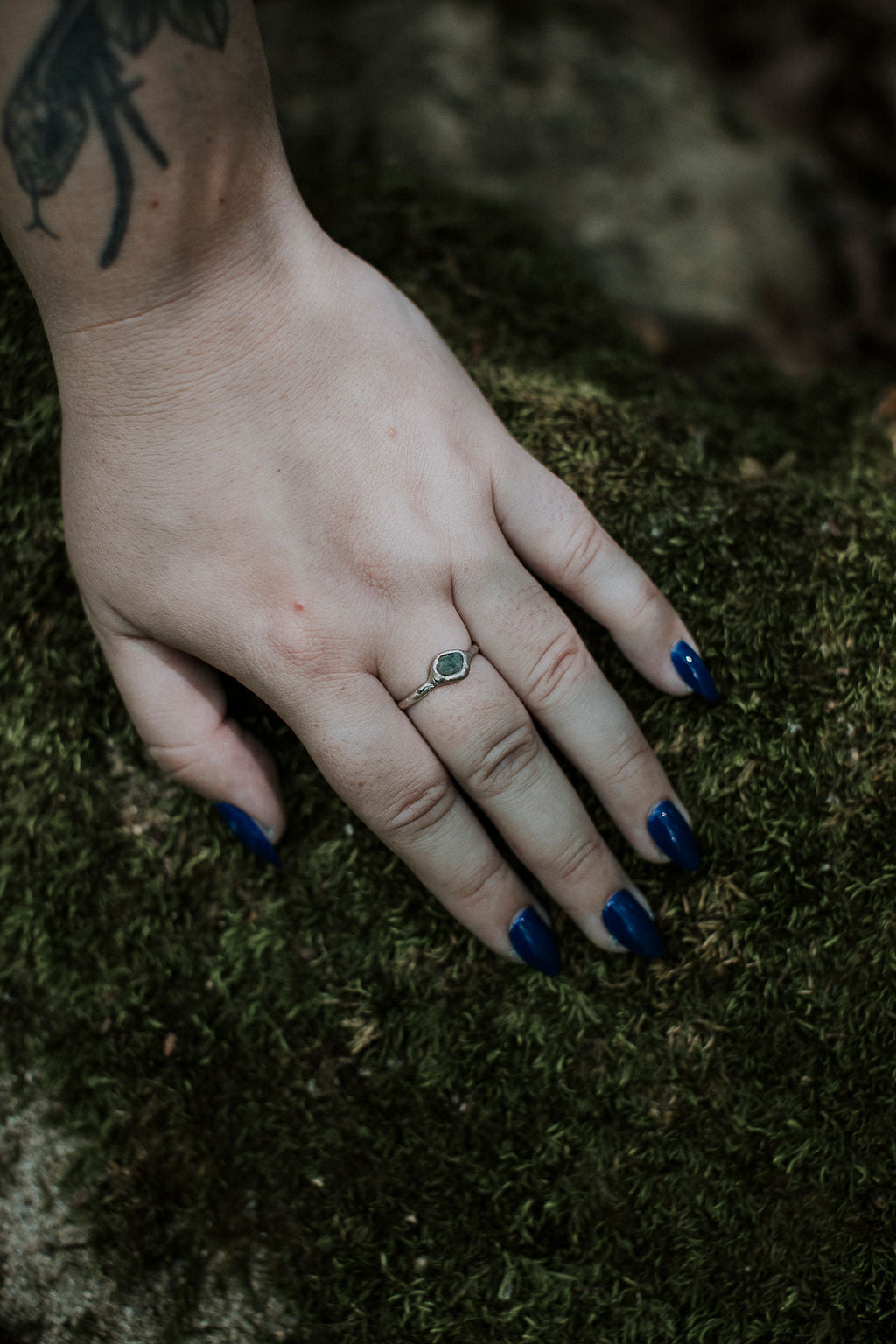Blue Apatite Pebble Ring