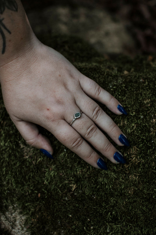 Peridot Pebble Ring