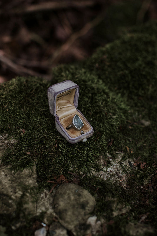 Aquamarine Pebble Ring