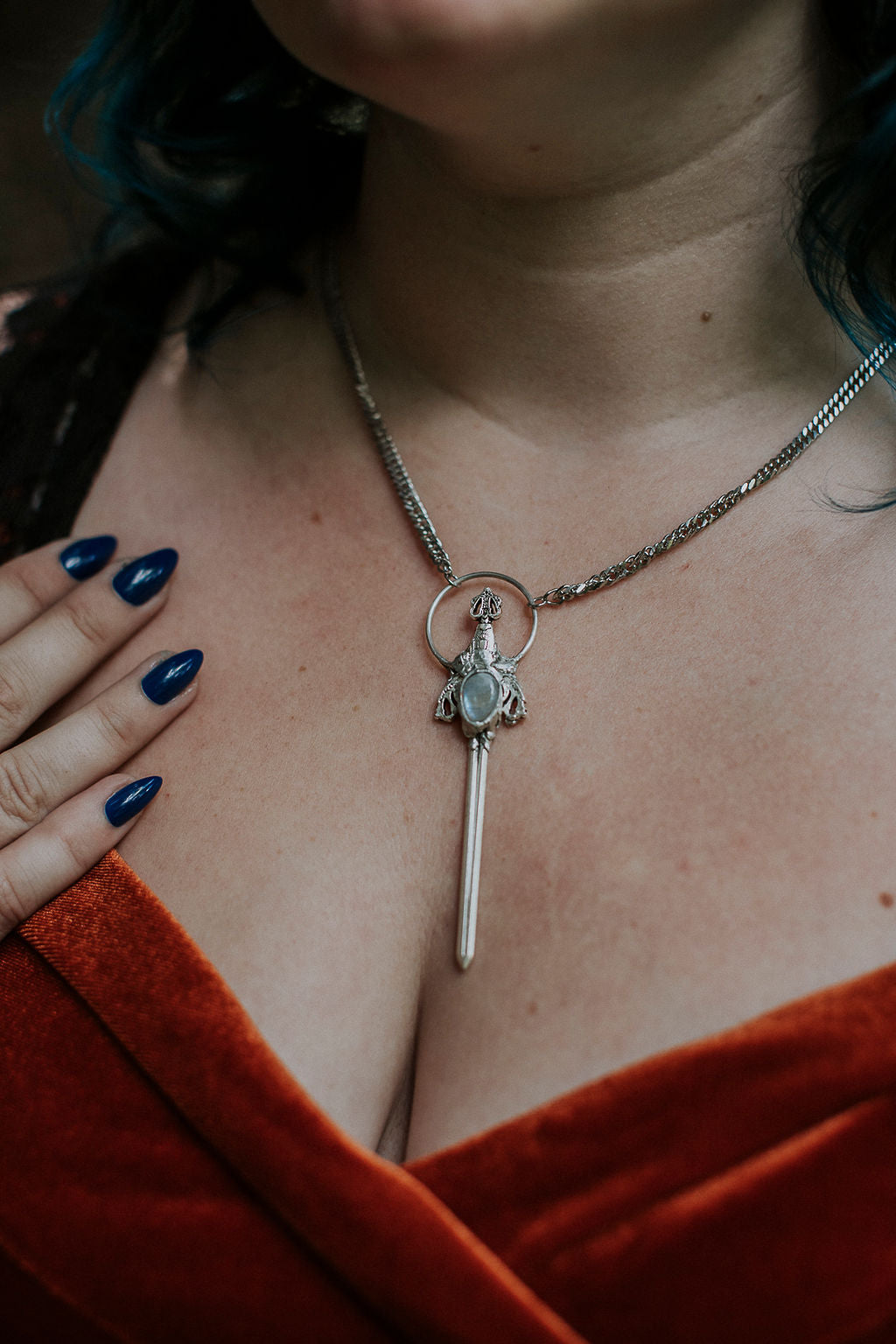 Bryce Sword Necklace - Moonstone