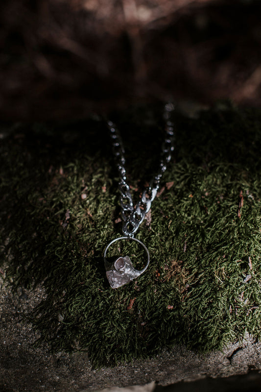 Minerva Necklace – Herkimer Diamond & Rose Quartz