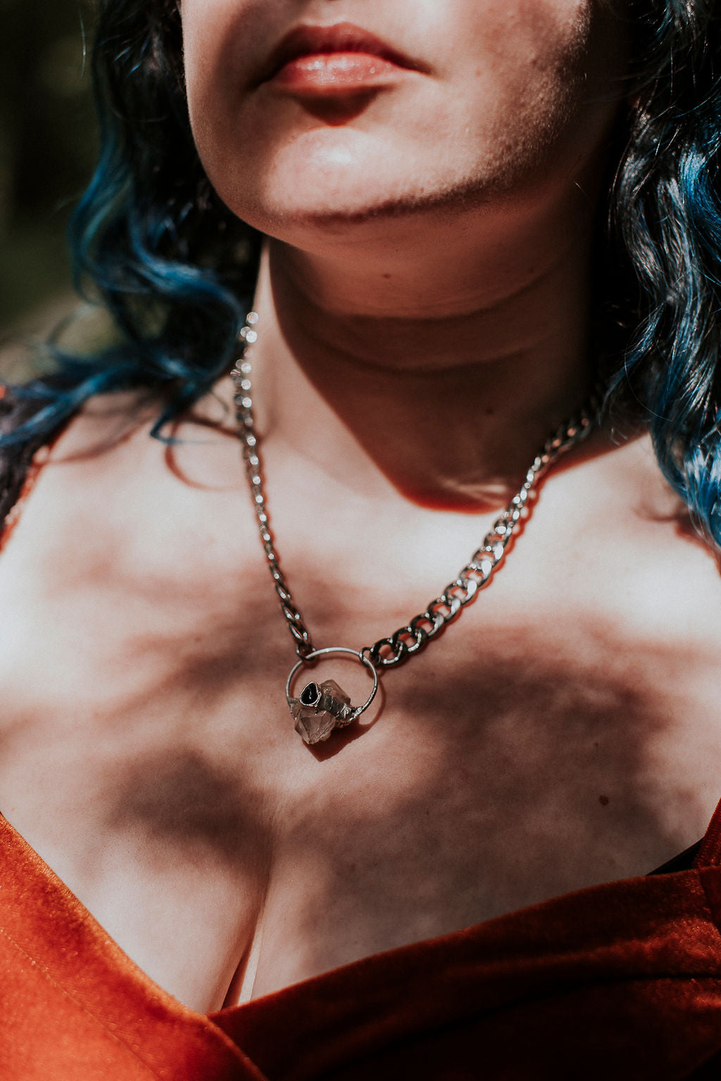 Minerva Necklace – Herkimer Diamond & Amethyst