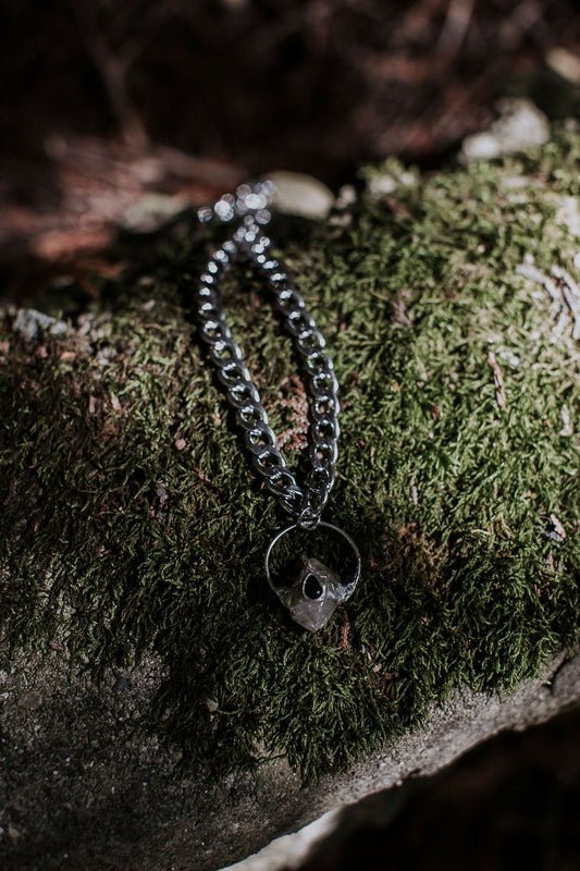 Minerva Necklace – Herkimer Diamond & Black Obsidian