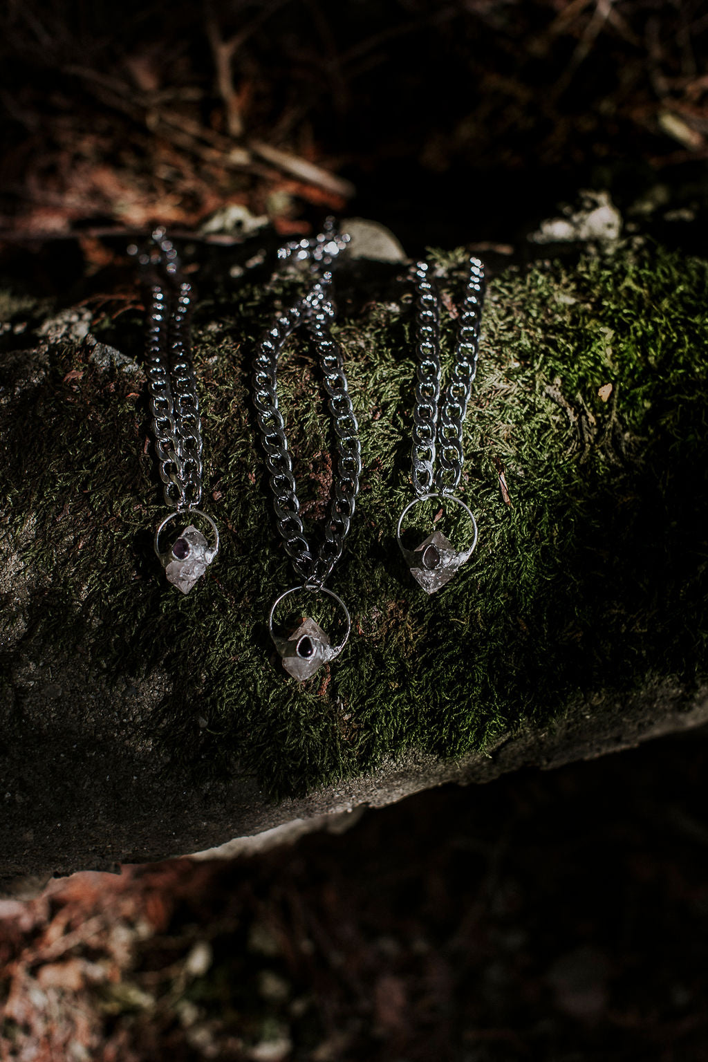 Minerva Necklace – Herkimer Diamond & Amethyst