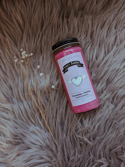 Love and Justice Manifestation Candle - Pink Magical Girl