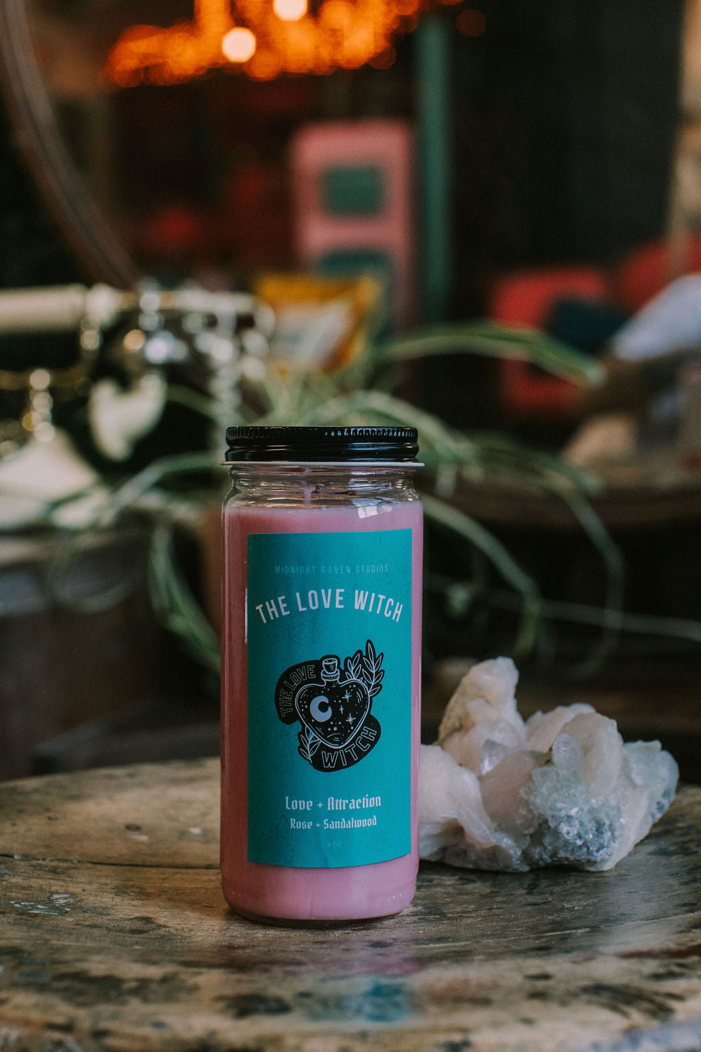 Love Witch Manifestation Candle - Rose and Sandalwood