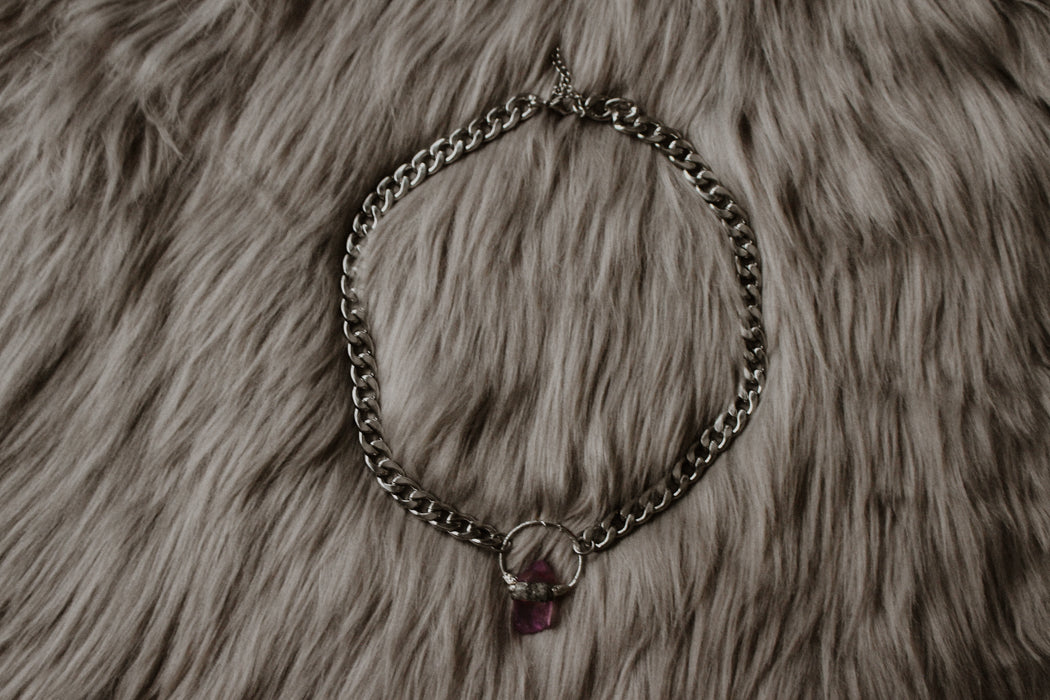 Athena Thick Chain Necklace - Rose Aura