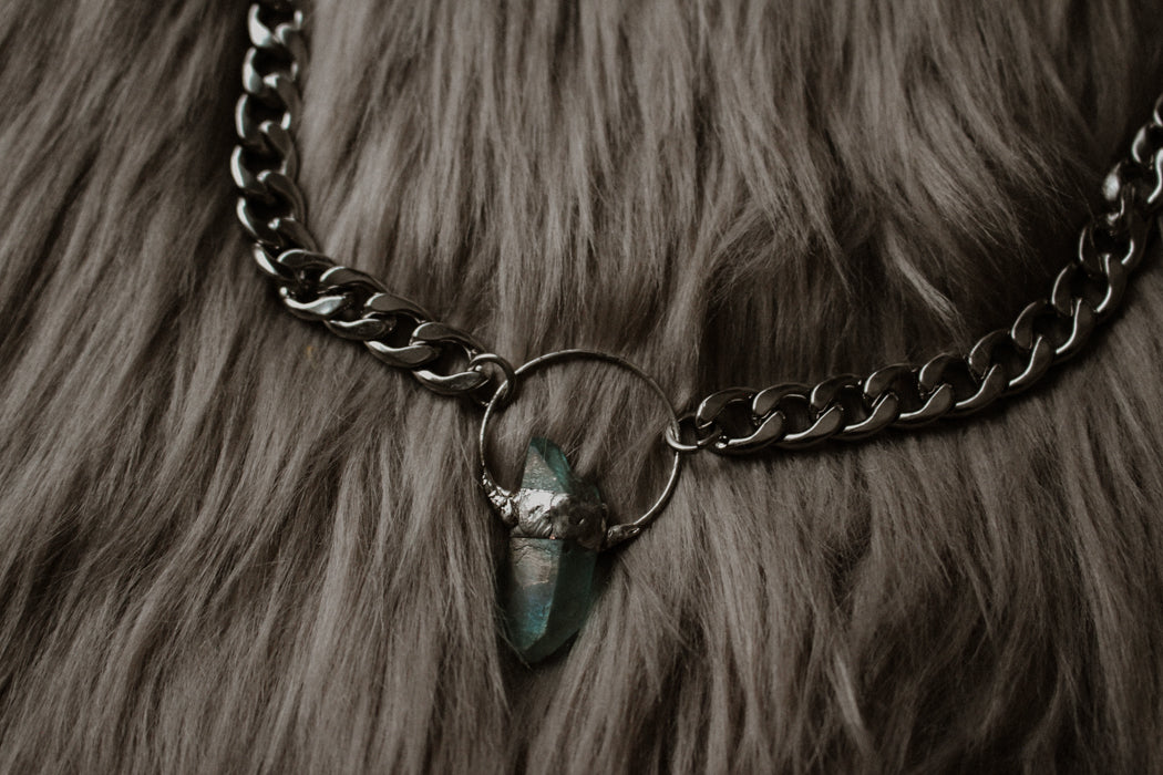 Athena Thick Chain Necklace - Aqua Aura