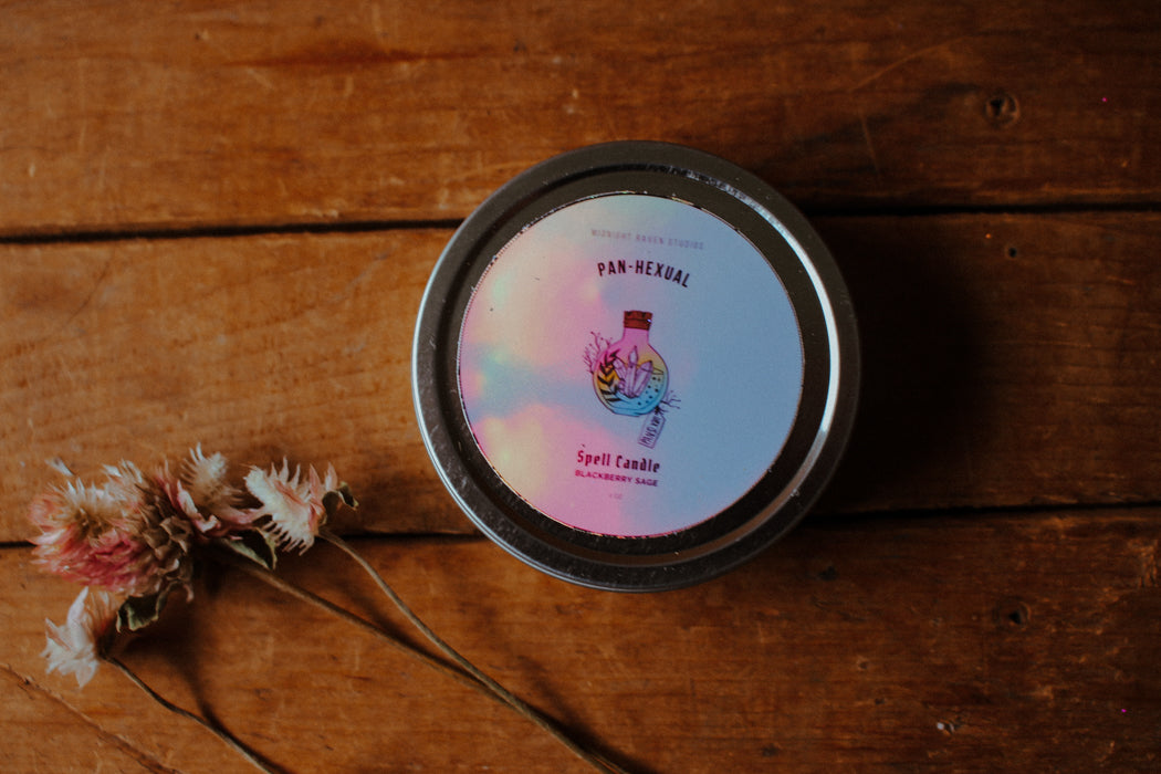 Pans-Hexual Travel Tin Spell Candle