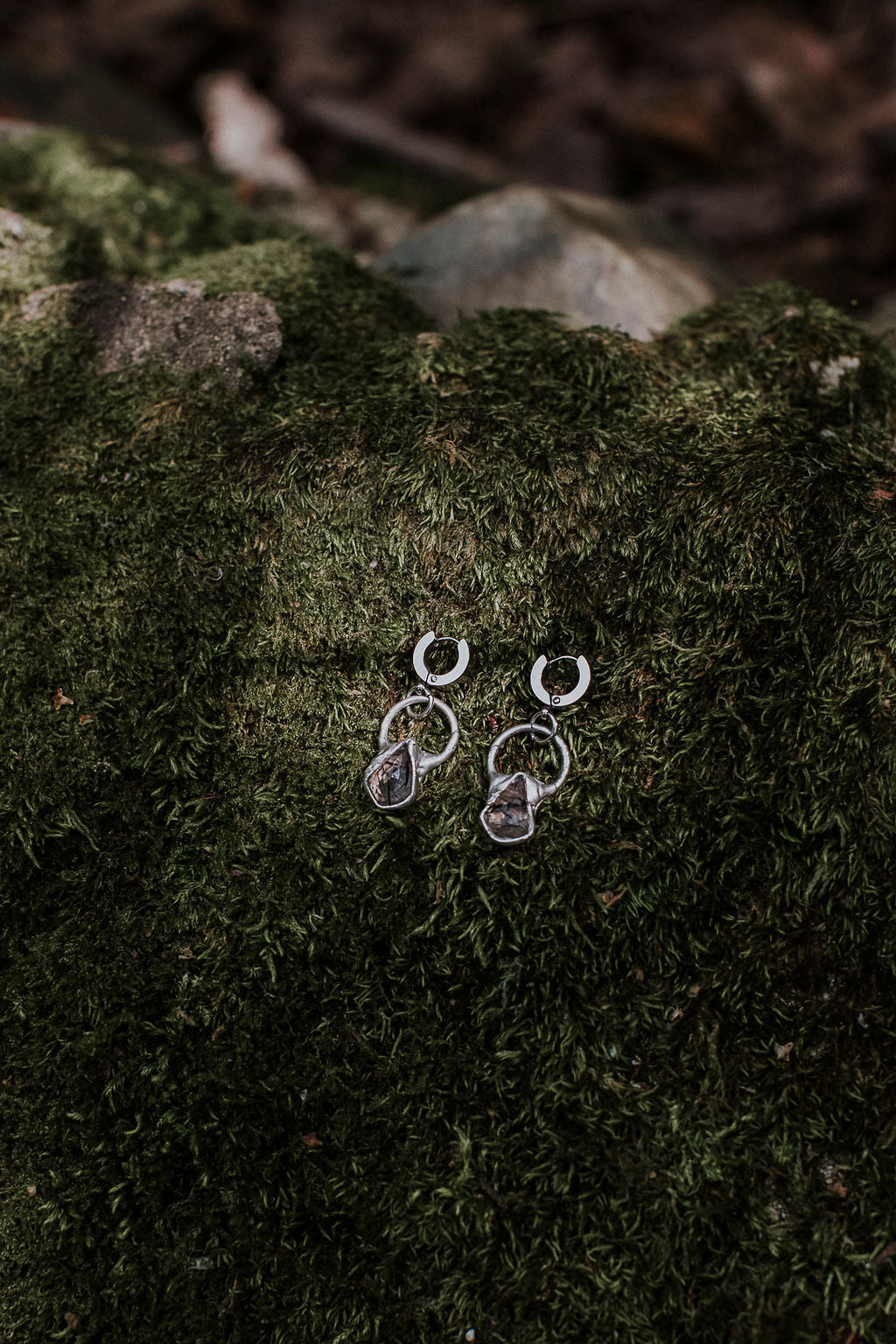 Alchemy Earrings - Black Rutile