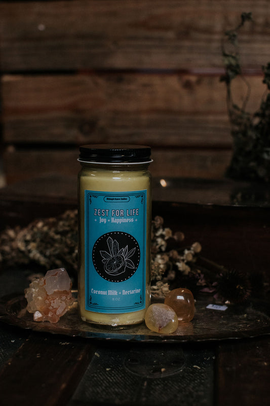 Zest for Life Manifestation Candle - Coconut Milk and Nectarine