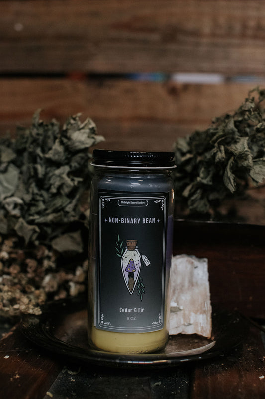Non-Binary Bean Manifestation Candle - Fir Cedar