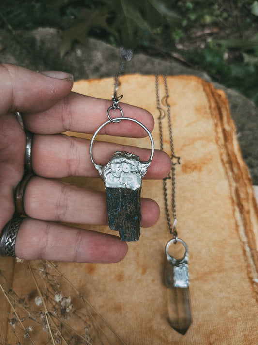 Raw Blue Kyanite Celestial Pendant