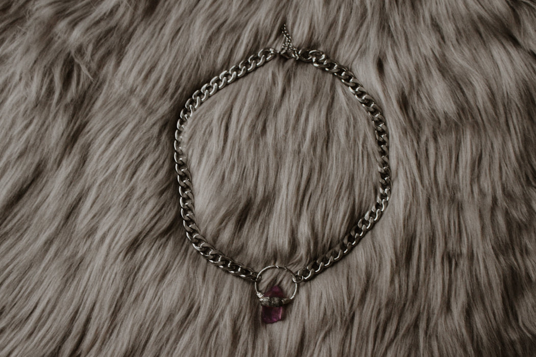 Athena Thick Chain Necklace - Rose Aura