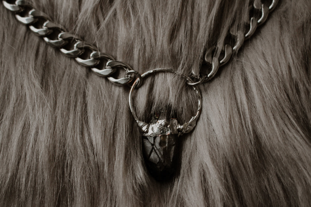 Athena Thick Chain Necklace - Black Aura